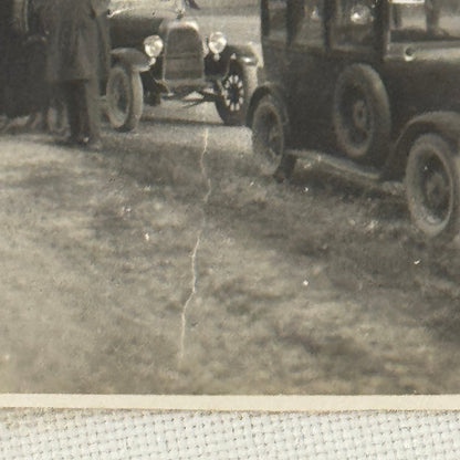 Vintage Photograph People with Antique Cars Early Automobiles