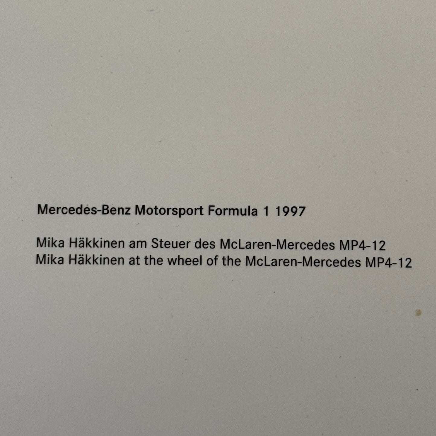 Mika Hakkinen Marlboro McLaren Mercedes Racing Driver Photo Photograph 1997
