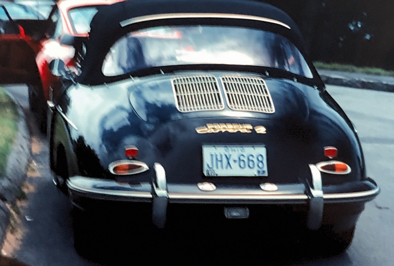 Porsche 356 Cabriolet Convertible Car Show 35mm Photo Slide Vintage 1981
