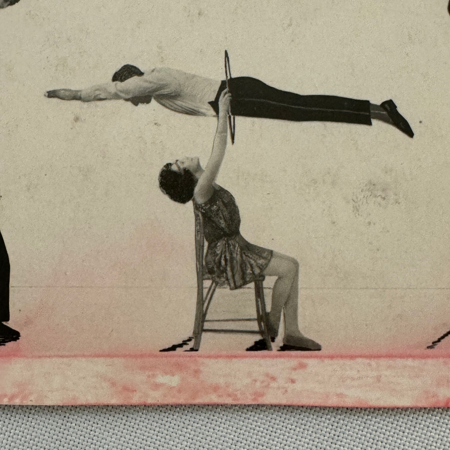 Vintage CIrcus Balancing Act Advertising Card Lot of 2 Christian & Fleurette