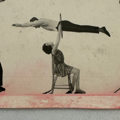 Vintage CIrcus Balancing Act Advertising Card Lot of 2 Christian & Fleurette