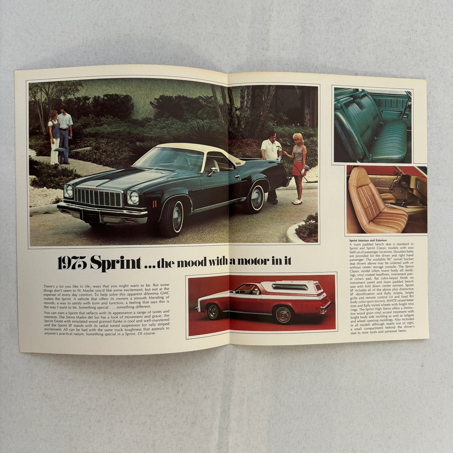 1975 GMC Sprint Pickup Truck Sales Brochure Catalog Advertising Vintage