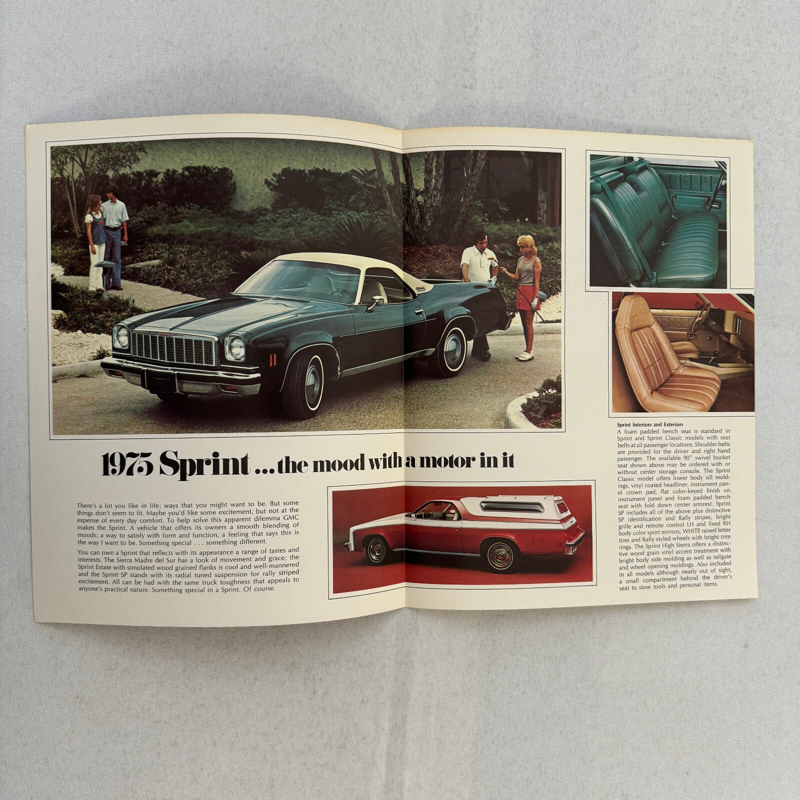 1975 GMC Sprint Pickup Truck Sales Brochure Catalog Advertising Vintage