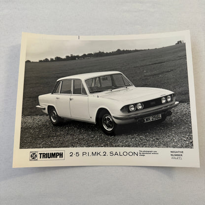 Triumph 2.5 PI MK 2 Saloon Sedan Car Factory Press Photo Photograph Print 1973