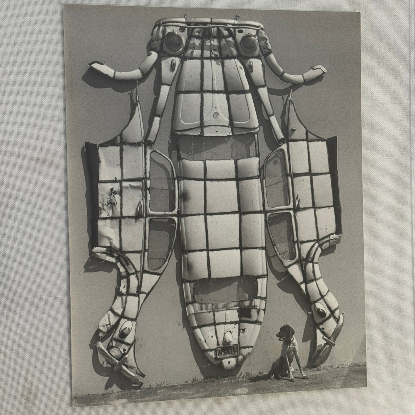 Vintage Volkswagen Beetle Art Sculpture Pelt Dustin Shuler Artist 1983 Photo