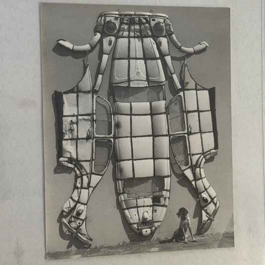 Vintage Volkswagen Beetle Art Sculpture Pelt Dustin Shuler Artist 1983 Photo