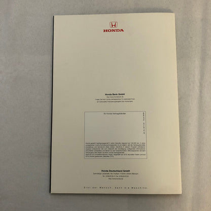Honda Integra Type R Car Sales Brochure GERMAN Text European Market