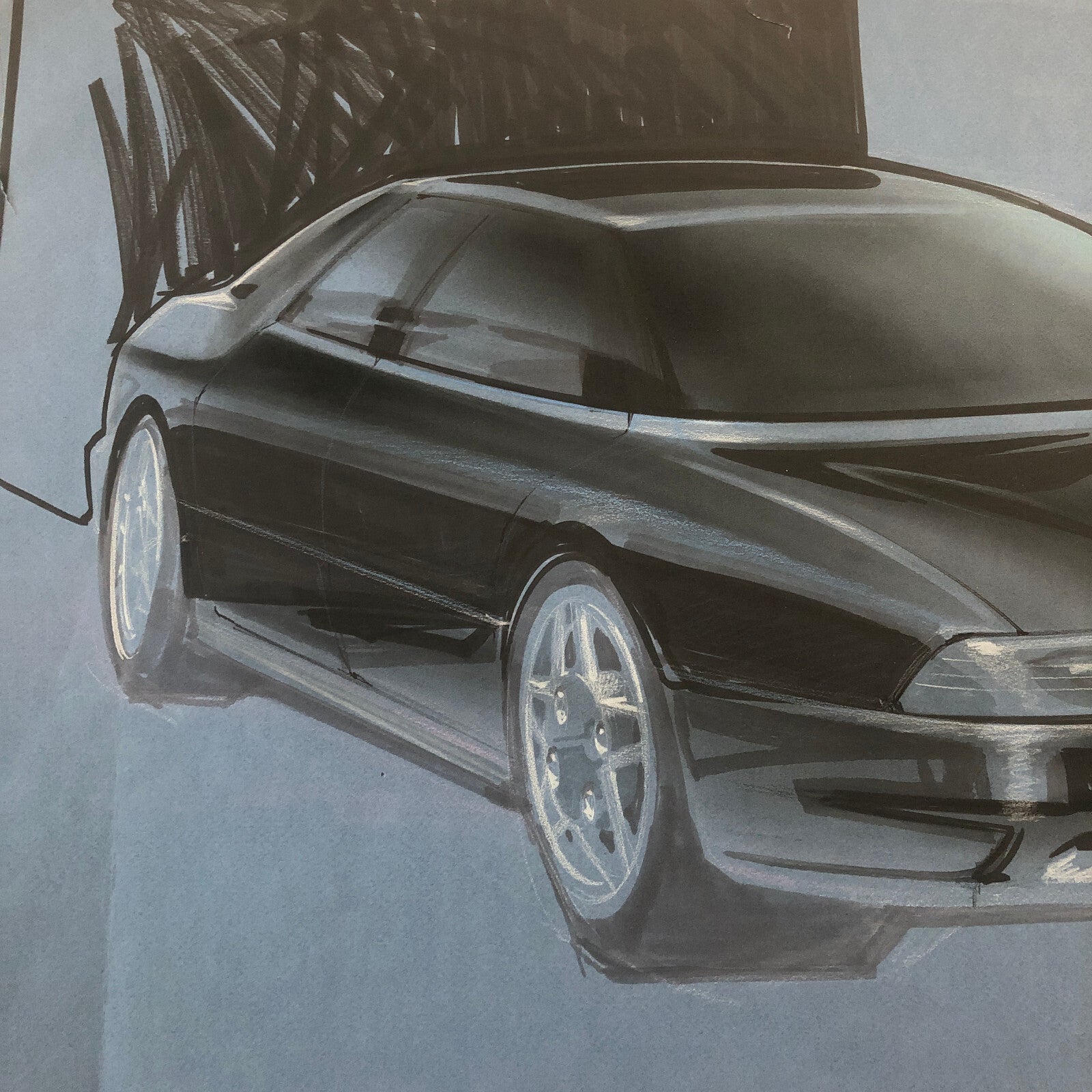 1987 Ford Concept Car Styling Art Design Illustration