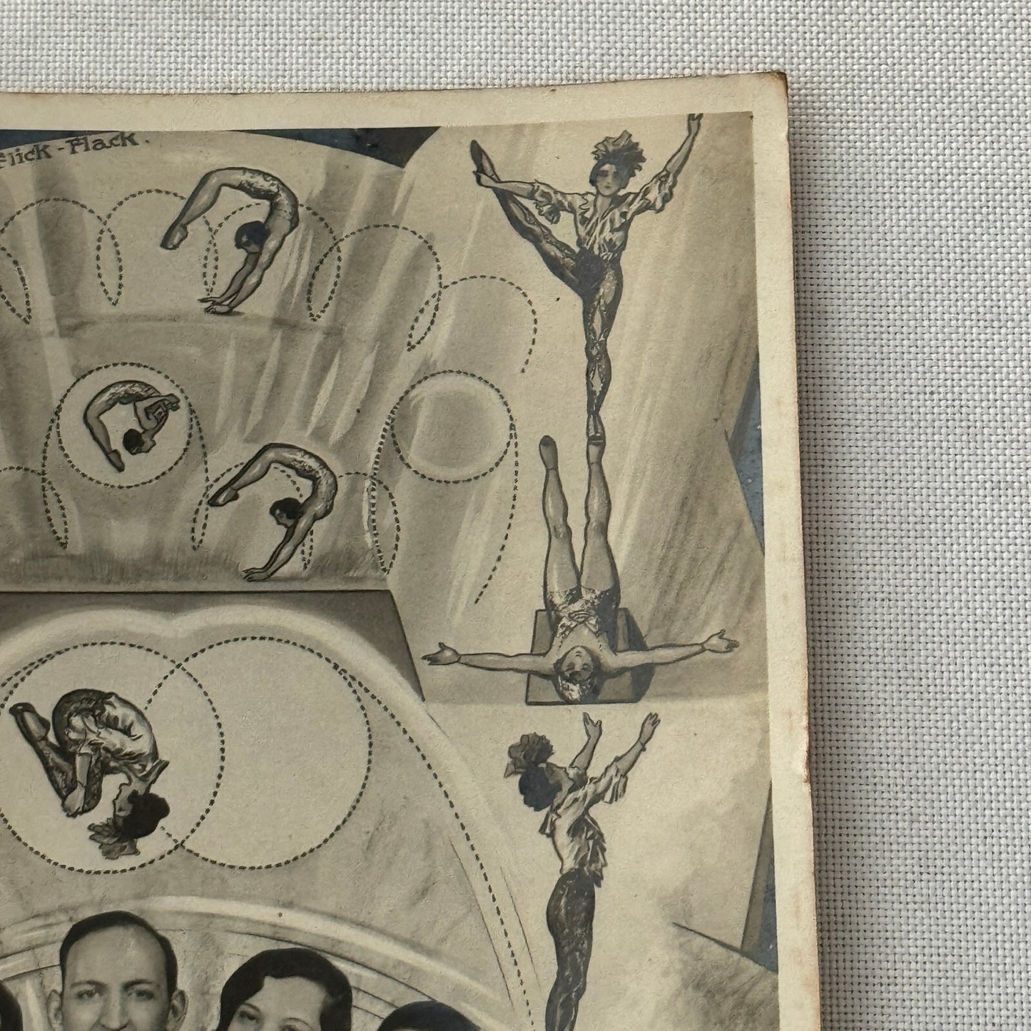 Vintage Circus Acrobat Balancing Act Photo Photograph Fiochi Sisters Paolo