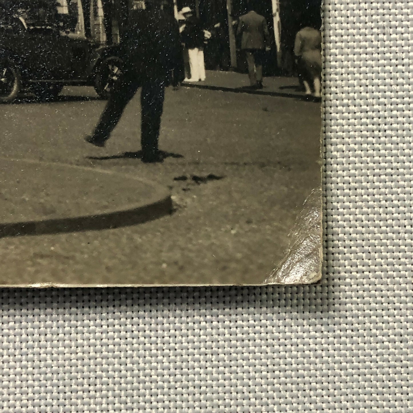 Vintage Antique Photo Photograph Cars on Street Scene Fiat ? 