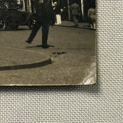 Vintage Antique Photo Photograph Cars on Street Scene Fiat ? 
