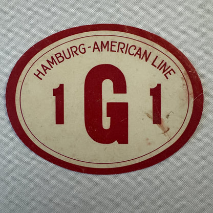 Vintage Hamburg American Line Ship Luggage Label