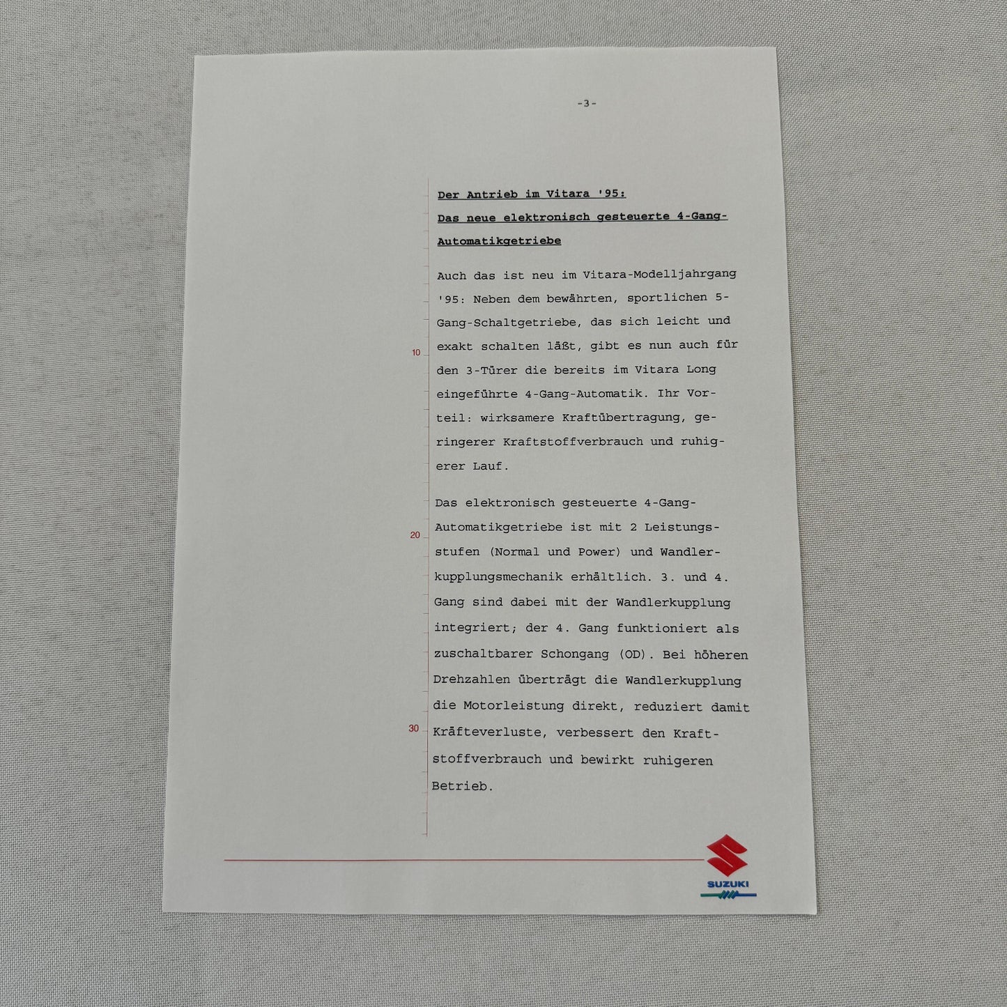 1995 Suzuki Vitara Press Kit German Text European Market Brochure Photos