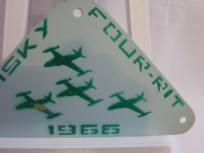 Vintage 1966 Whisky Four - Rit Rally Car Club Rally Plate Plaque Sign 