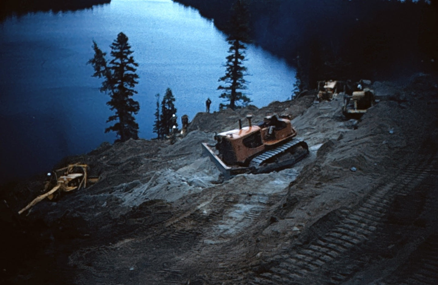35mm Slide Vintage Image California Highway Construction Equipment Tractor