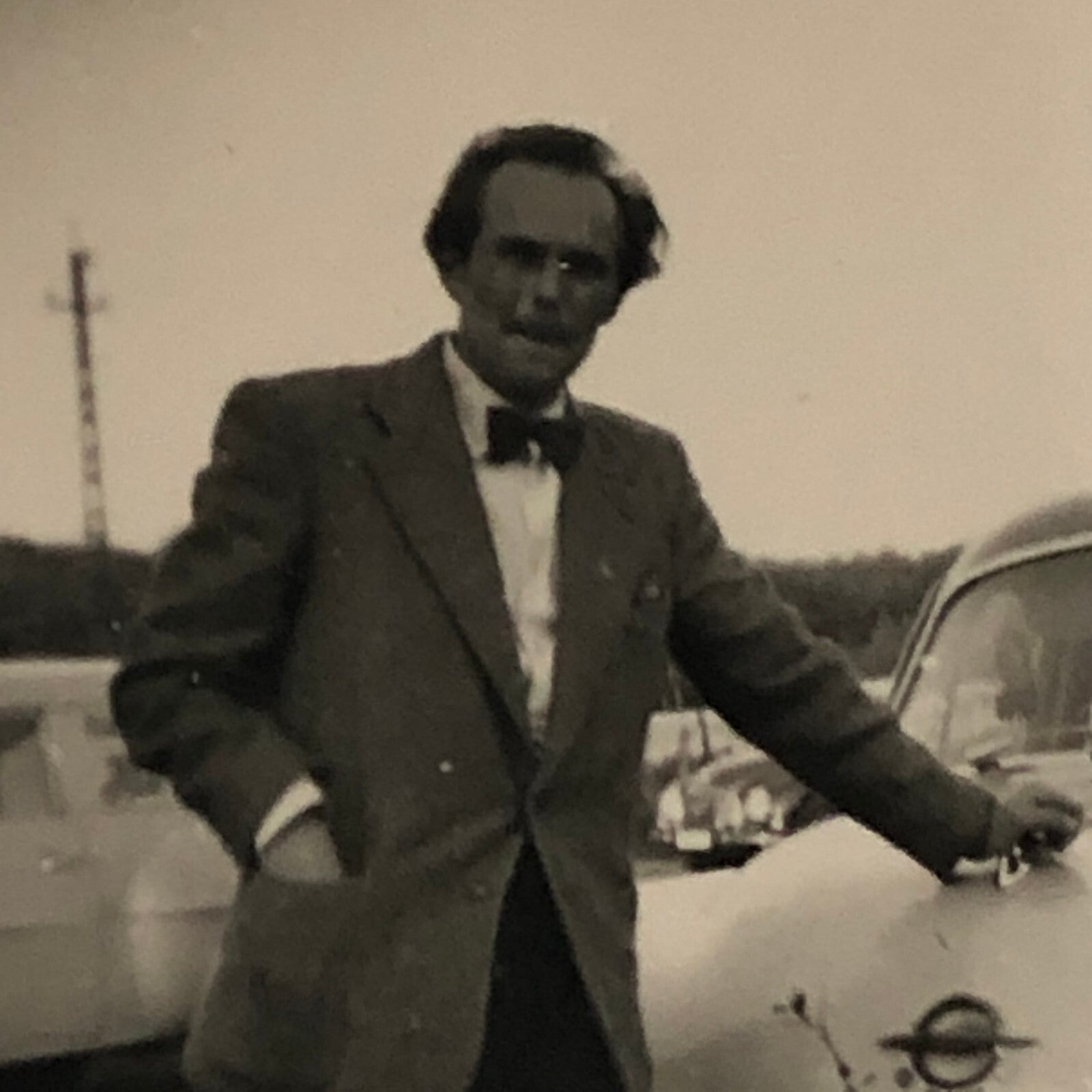 Vintage Photo Photograph Man with Opel Car Automobile Germany - Tag AL22SM2