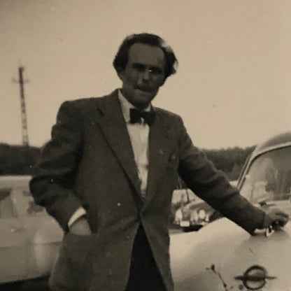 Vintage Photo Photograph Man with Opel Car Automobile Germany - Tag AL22SM2