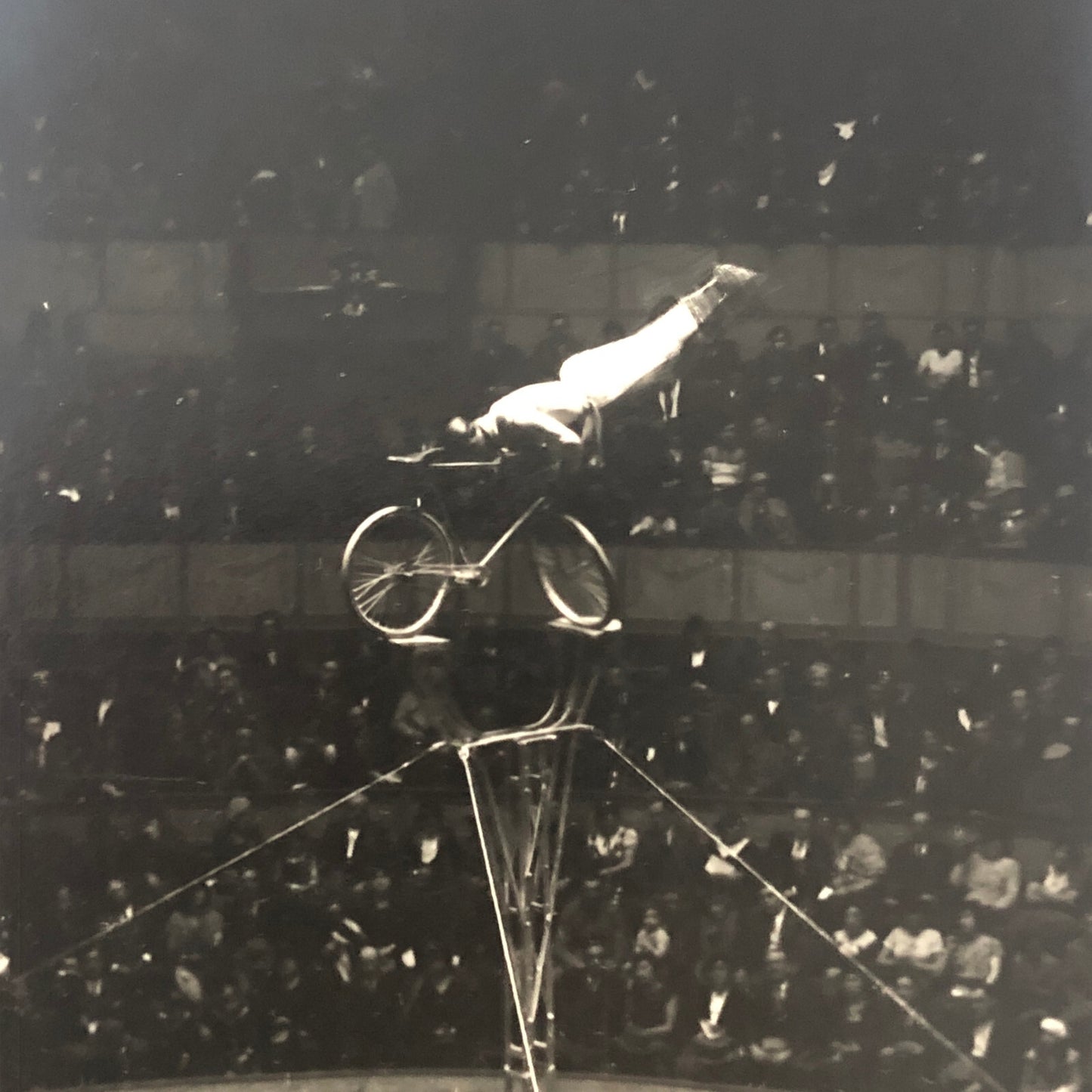Circus Performer Bicycle Bike Balancing Act Photo Photograph Lot of 2 Vintage