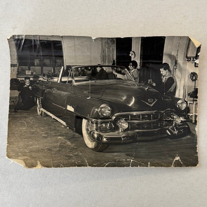Cadillac Repair Shop Italian Press Photo Photograph Print Vintage Car Automobile