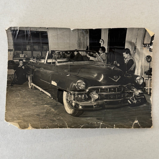 Cadillac Repair Shop Italian Press Photo Photograph Print Vintage Car Automobile