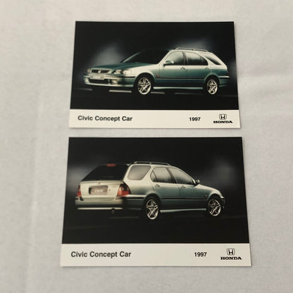 Honda Civic Station Wagon Concept Car Factory Press Photo Photograph Lot 2x 1997