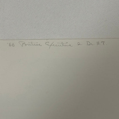 Vintage 1966 Pontiac Executive Hardtop Car Automobile Photo Photograph Print