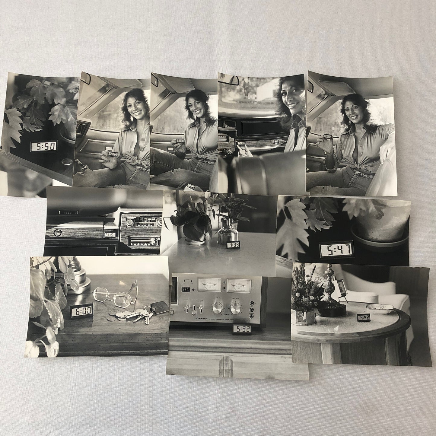 Vintage Product Photography Photo Photograph Lot 11x Digital Car Clock Model