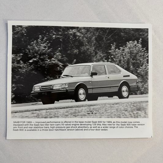 1989 Saab 900 Car Automobile Factory Press Photo Photograph Print