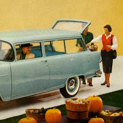 1955 Chevrolet One Fifty 2-Door Station Wagon Advertising Postcard Vintage