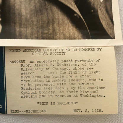Press Photo Photograph Scientist University of Chicago Albert G Michelson Optics