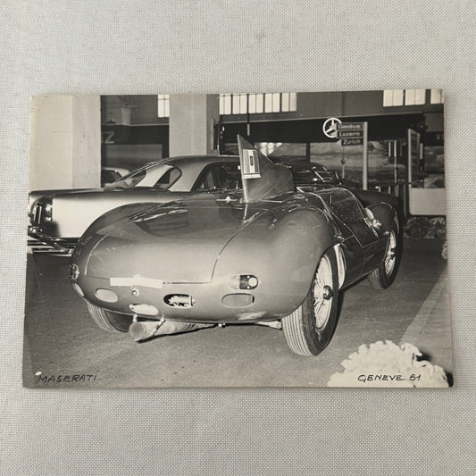 Maserati Tipo 63 Birdcage at 1961 Geneva Autoshow Vintage Photo Photograph