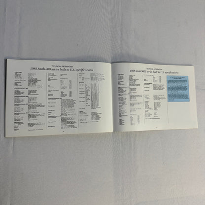 1988 Saab Military Sales Brochure Catalog Saab 900 Turbo 9000 900S Convertible