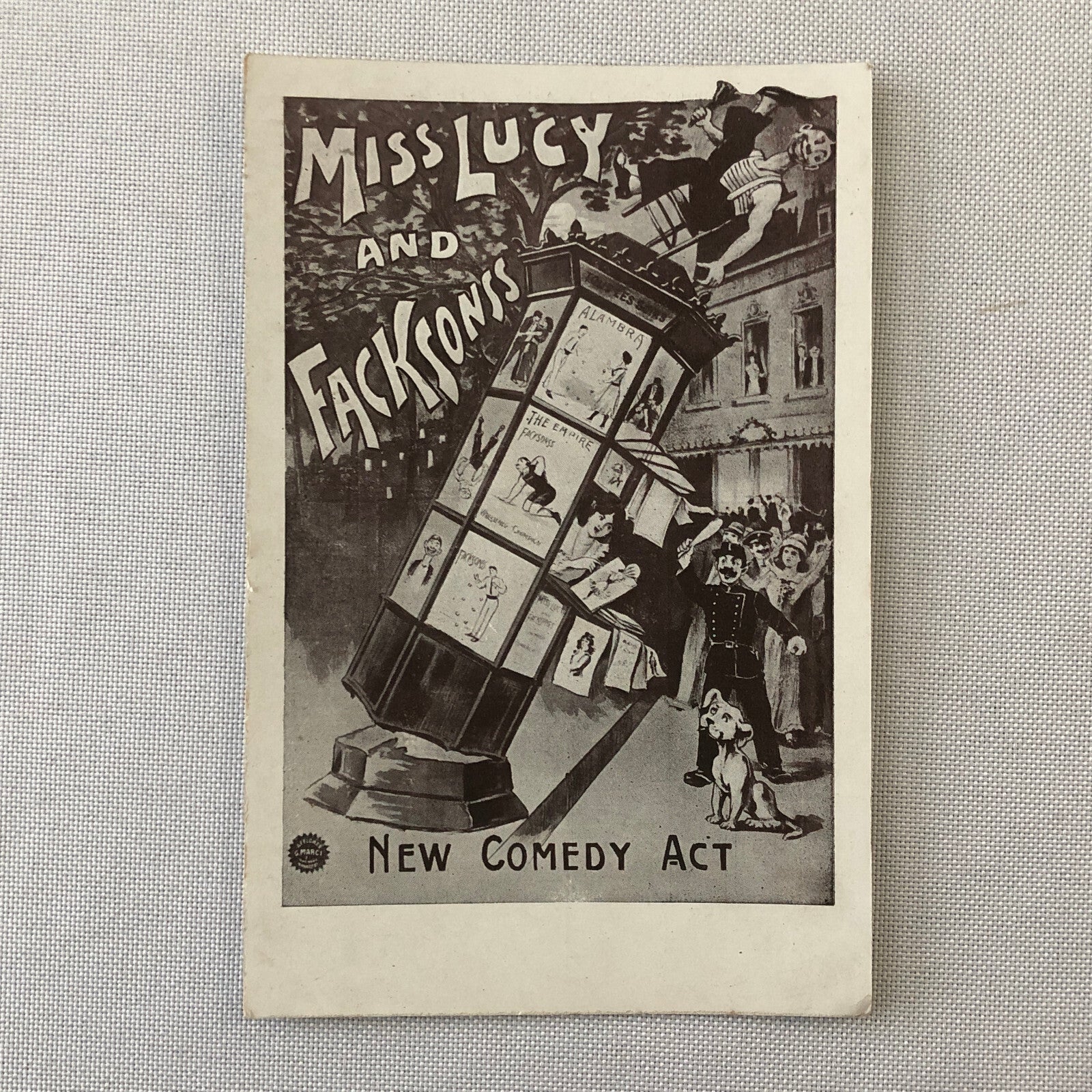 Circus Comedy Act Postcard Post Card Miss Lucy and Facksonss Vintage