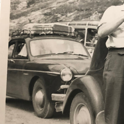 Vintage Photo Photograph Snapshot Man Dog Car Automobile Germany + AL22SM2