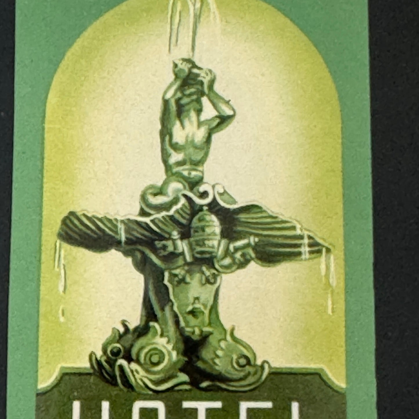 Vintage Hotel Travel Luggage Label Hotel Bernini Bristol Roma Rome Italy