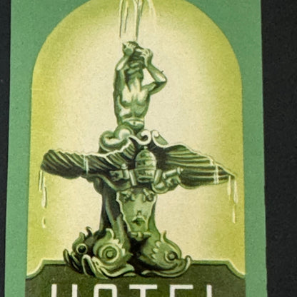 Vintage Hotel Travel Luggage Label Hotel Bernini Bristol Roma Rome Italy