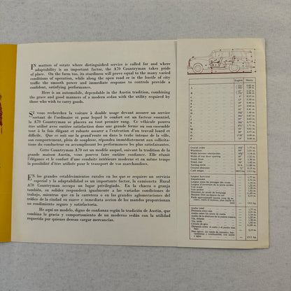 Austin A70 Countryman Car Sales Brochure Catalog Advertising Vintage