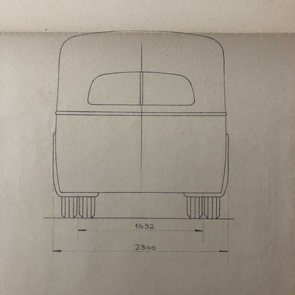 1936 Coachbuilder Bus Design Blueprint Rendering Blue Print Coach Bus Truck