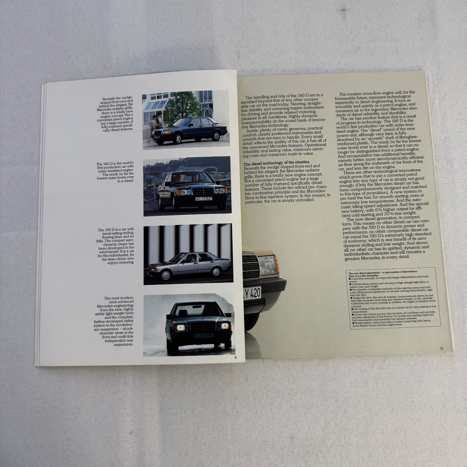 Mercedes Benz Car Brochure 280SL 500 SL 380 SL 280CE 200T 240D 300D 190D 190 250