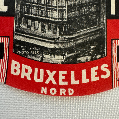 Vintage Travel Luggage Label Cecil Hotel Bruxelles Belgium