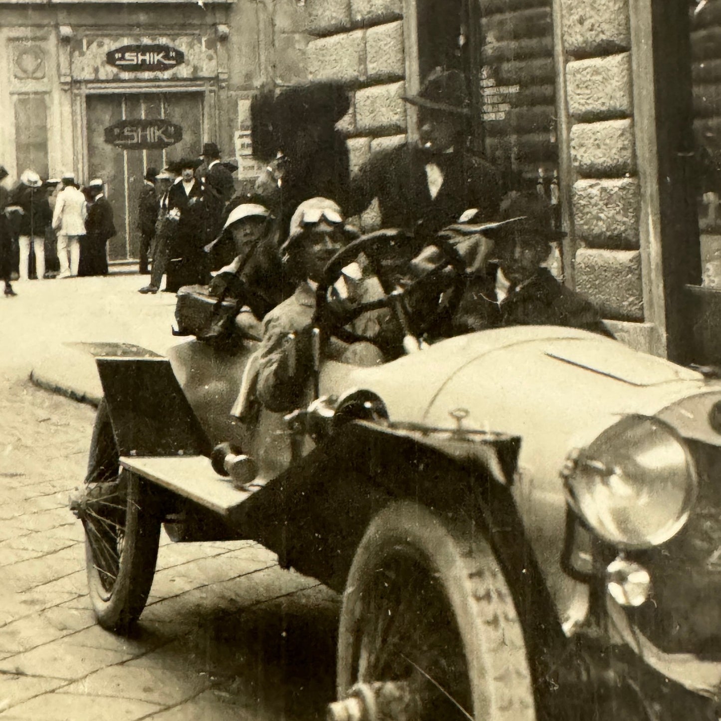Vintage Photograph Photo Print Driver Motorist in Unique Car Automobile