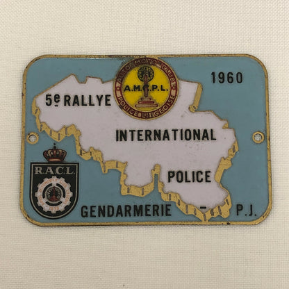 1960 Rallye International Police Gendarmerie Car Rally Badge RACL AMCPL