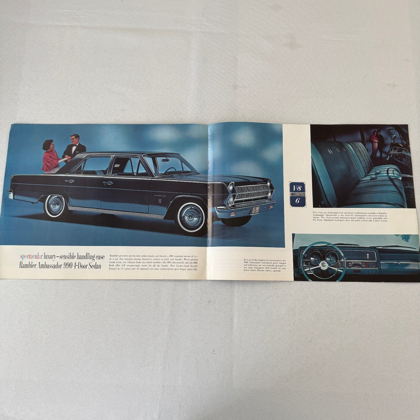 1965 Rambler Ambassador Car Sales Brochure Catalog Advertising Convertible +