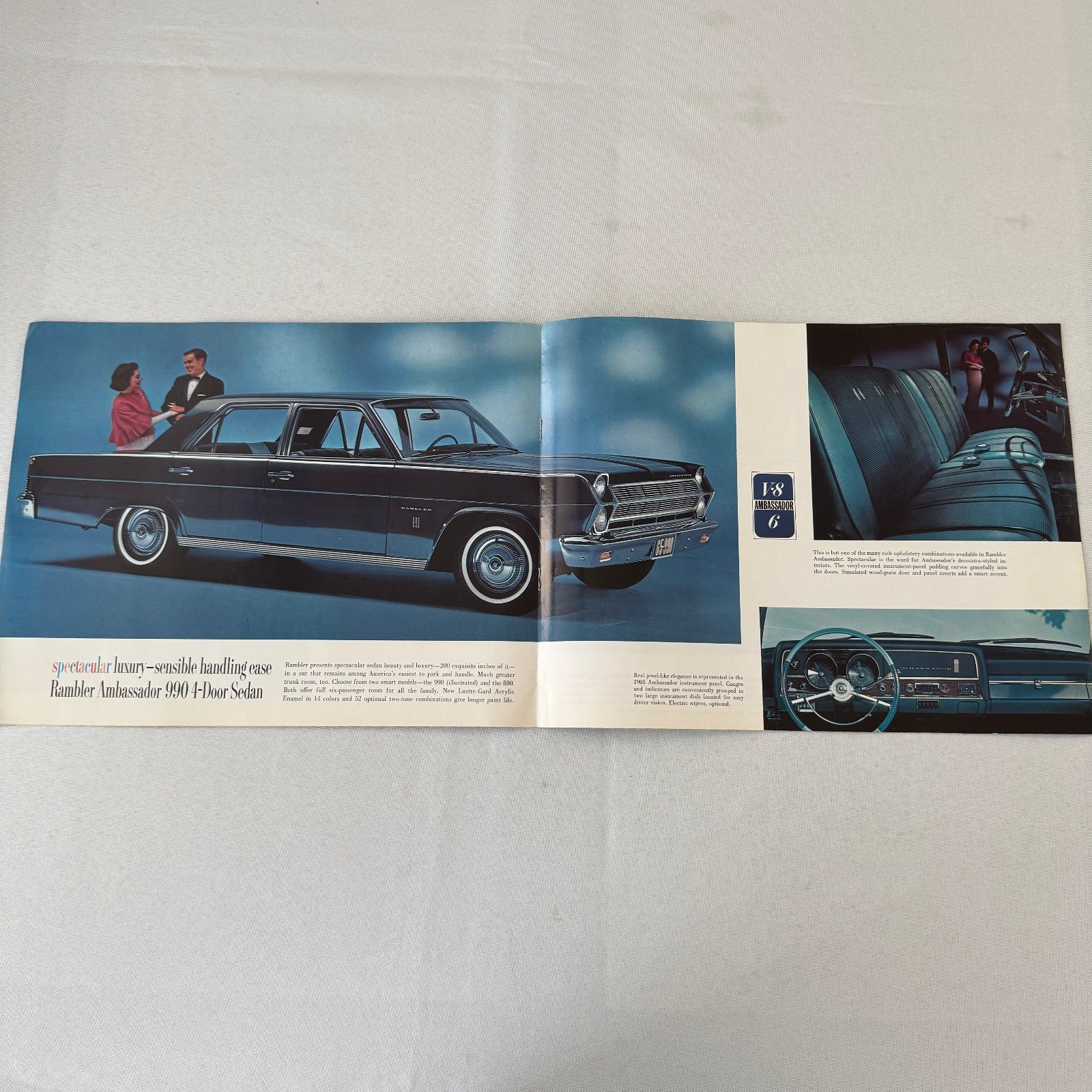 1965 Rambler Ambassador Car Sales Brochure Catalog Advertising Convertible +