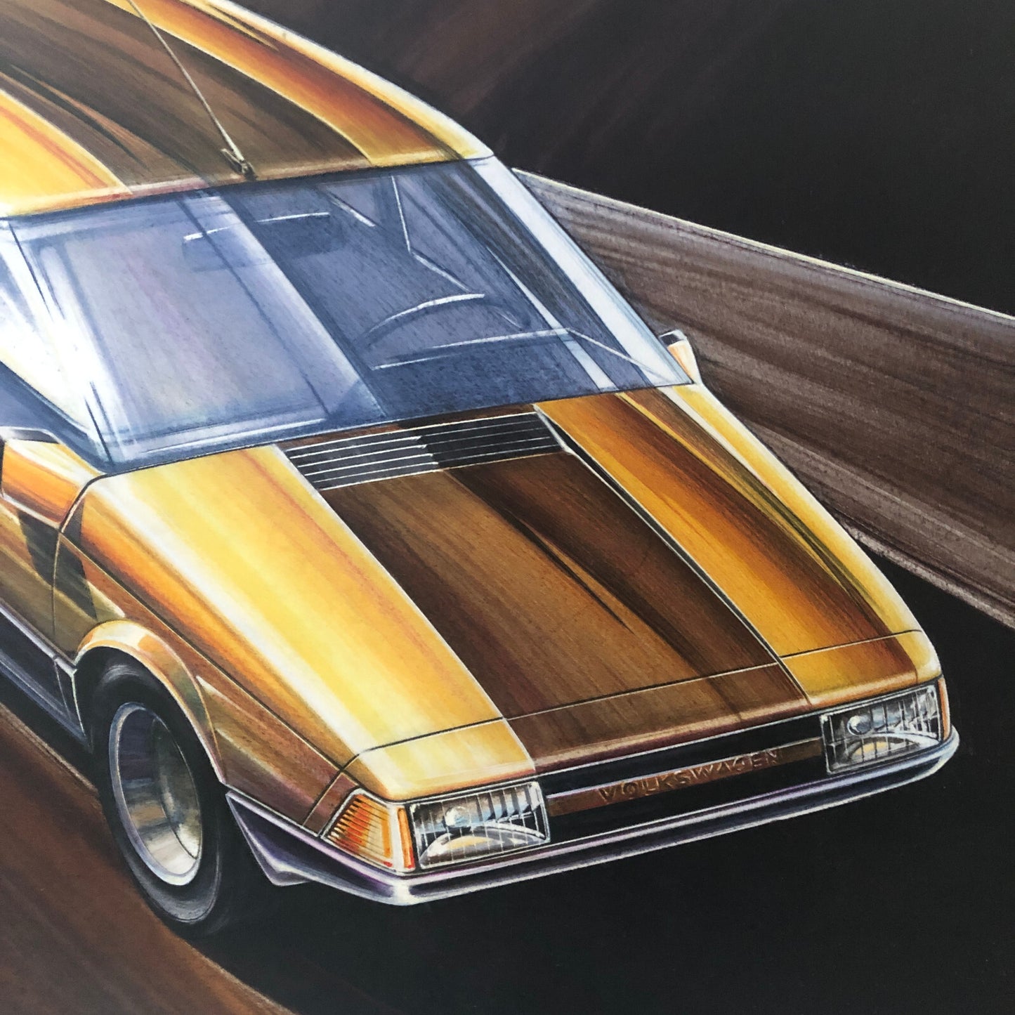 Vintage Concept Car Styling Design Art Illustration Volkswagen VW