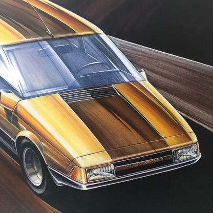 Vintage Concept Car Styling Design Art Illustration Volkswagen VW