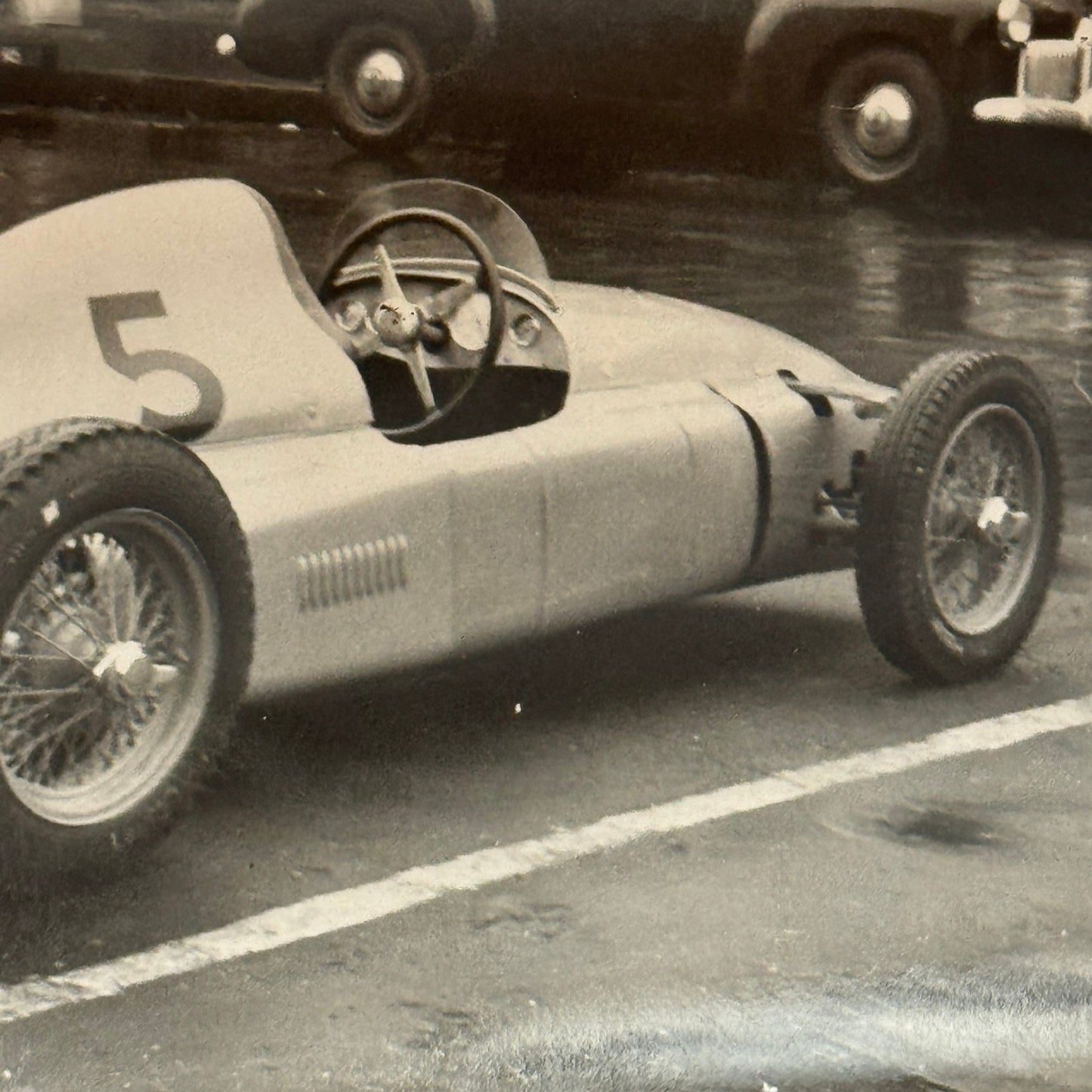 Vintage Racing Car Photo Photograph Print Unidentified Car