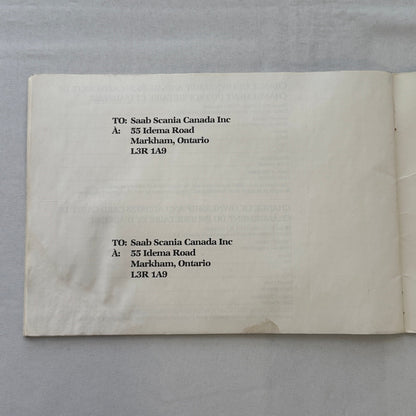 1988 Saab 900 Owners Manual Book Pouch Sedan Convertible Vintage Car