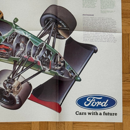 Benetton Ford B187 F1 Formula One Racing Poster Teo Fabi Thierry Boutsen