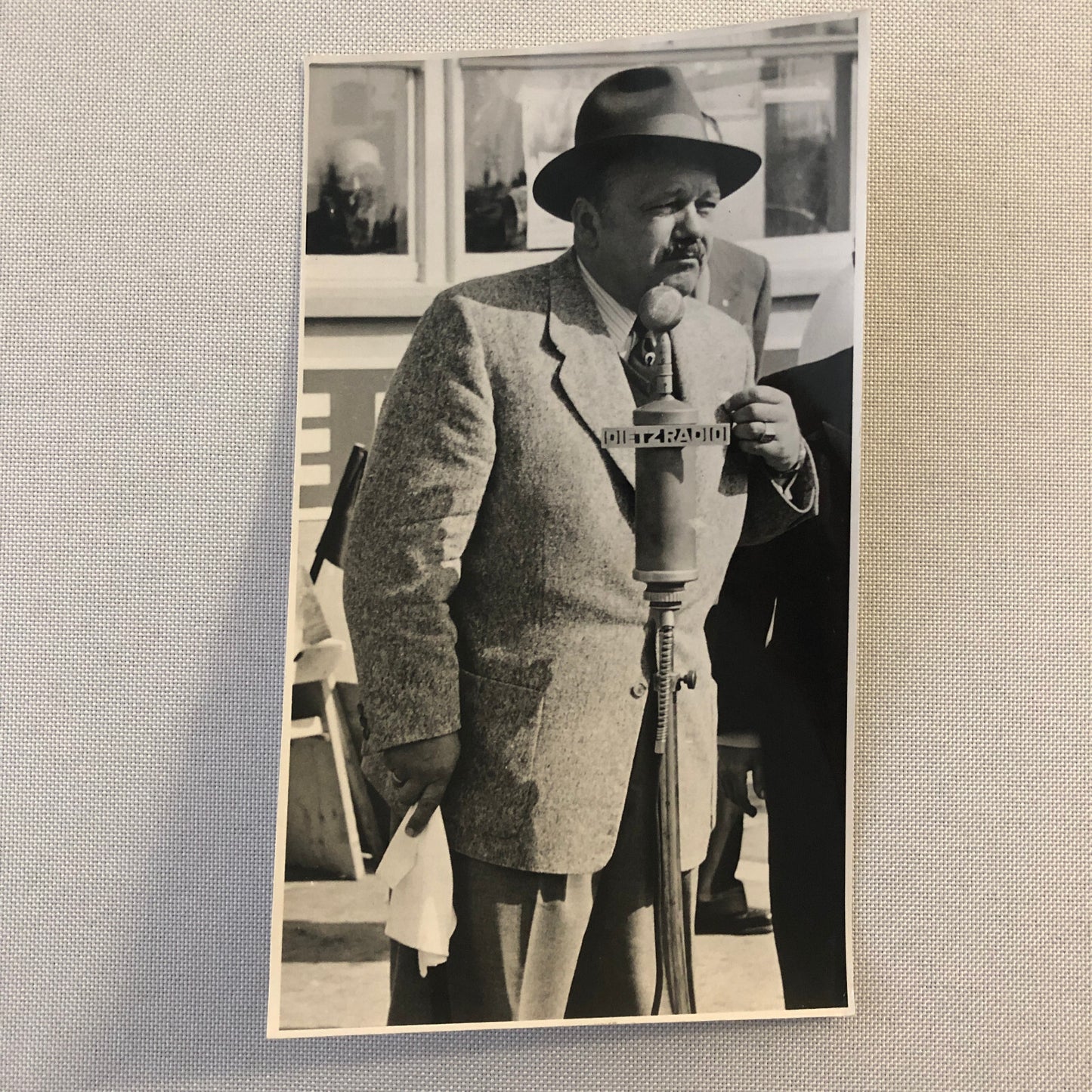 Vintage Racing Photo Photograph ADAC President on Radio ?